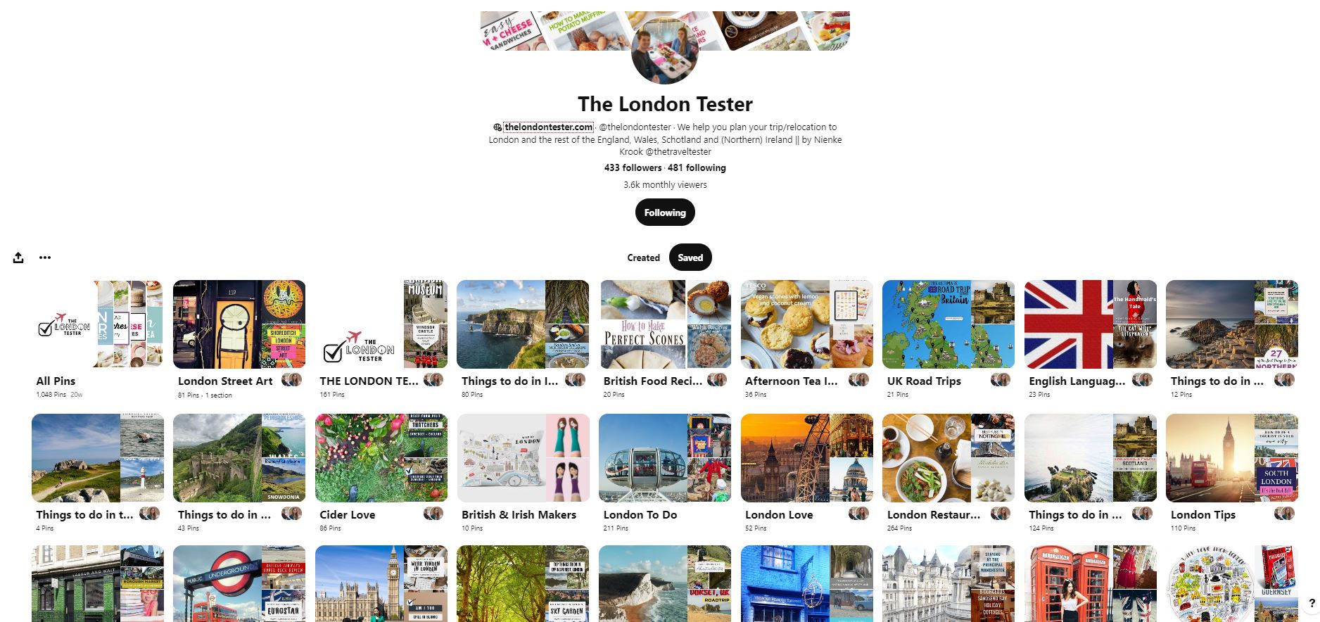 The London Tester Pinterest Account