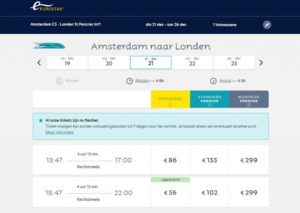 Eurostar Boeken