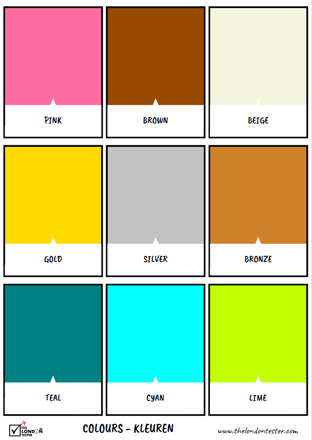 Kleuren in het Engels - 21 Flashcards om te Oefenen! || The London Tester