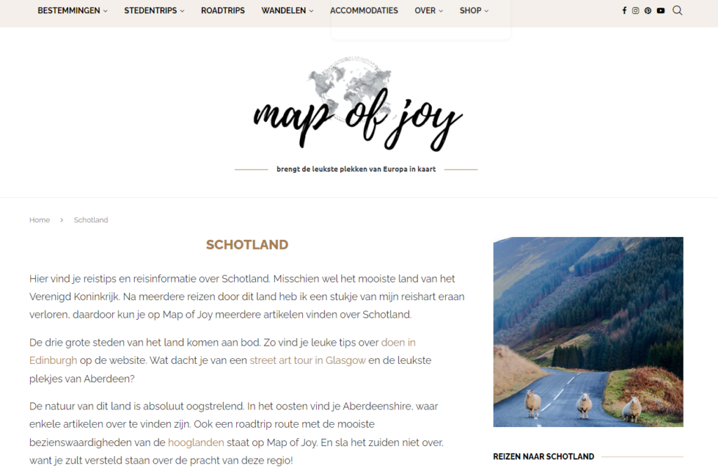 Schotland Tips - Map of Joy