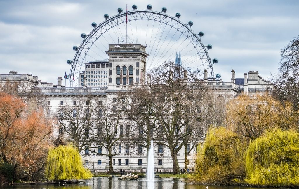 St James’s Park Uitzicht op de London Eye