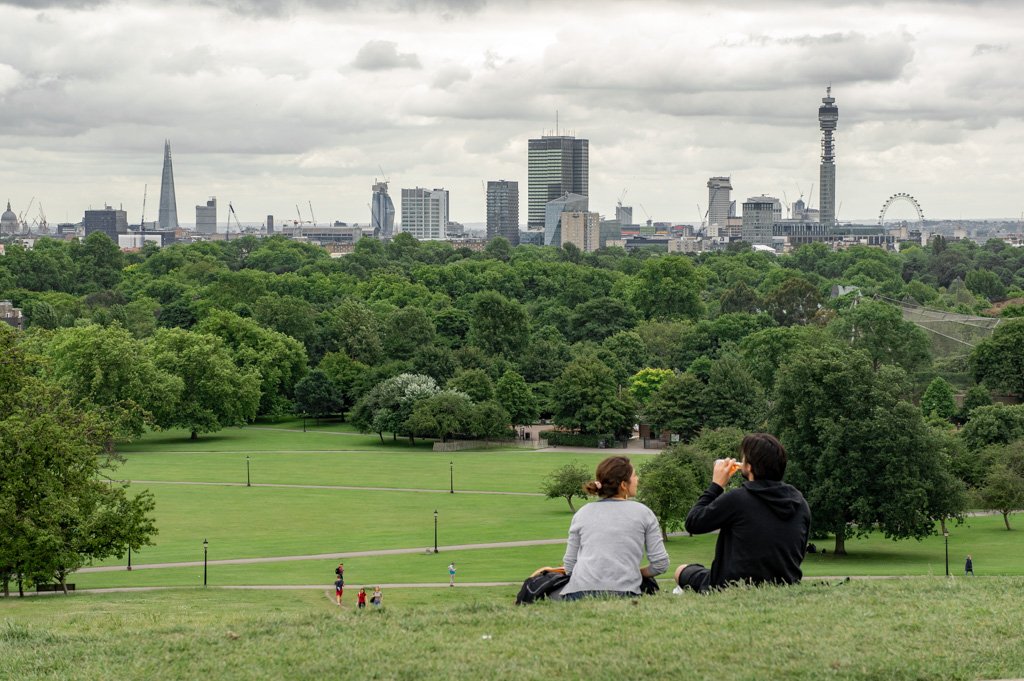 Uitzicht vanaf Primrose Hill in Londen
